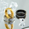 Wholesale Couple Ring Titanium Steel Geometric Quadrilateral Electroplated