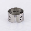 Wholesale Couple Ring Titanium Steel With Letters Numbers Text And Oil Design