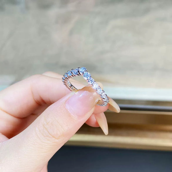 Wholesale Couple Ring Women's Ribbon Diamond Ring S925 Sterling Silver Geometric Electroplated Engagement Wedding Props