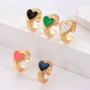 Wholesale Couple Ring Zinc Alloy Heart Shape Geometric Style Electroplated