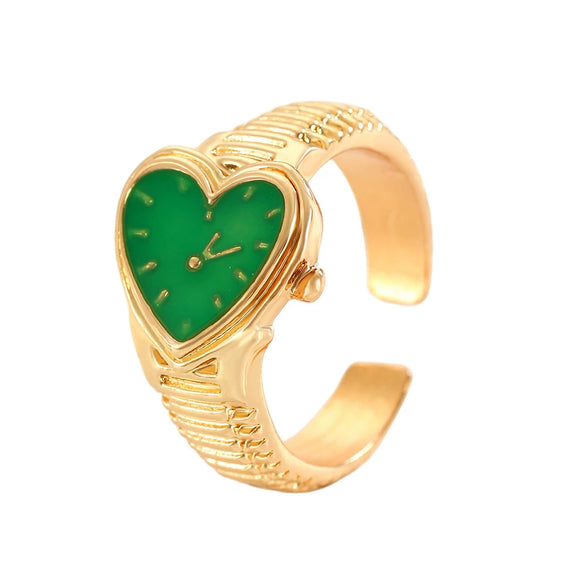 Wholesale Couple Ring Zinc Alloy Heart Shape Geometric Style Electroplated