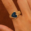 Wholesale Couple Ring Zinc Alloy Heart Shape Geometric Style Electroplated