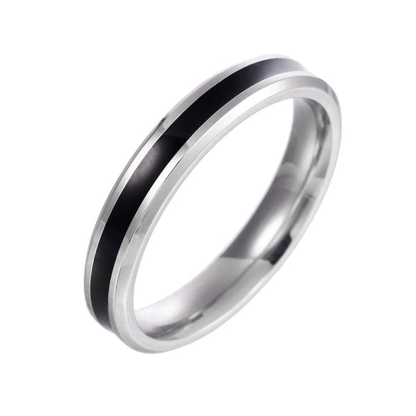 Wholesale Couple Rings Stainless Steel Geometric Dripping Oil Style