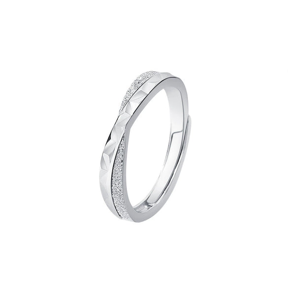 Wholesale Couple Silver Geometric Electroplated Ring For Men And Women