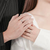 Wholesale Couple Silver Rings Geometric Shape Minimalist Style Diamond Process