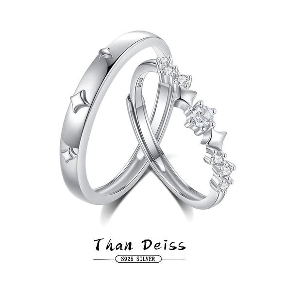 Wholesale Couple Style 925 Silver Ring With Star Shape And Diamond Design
