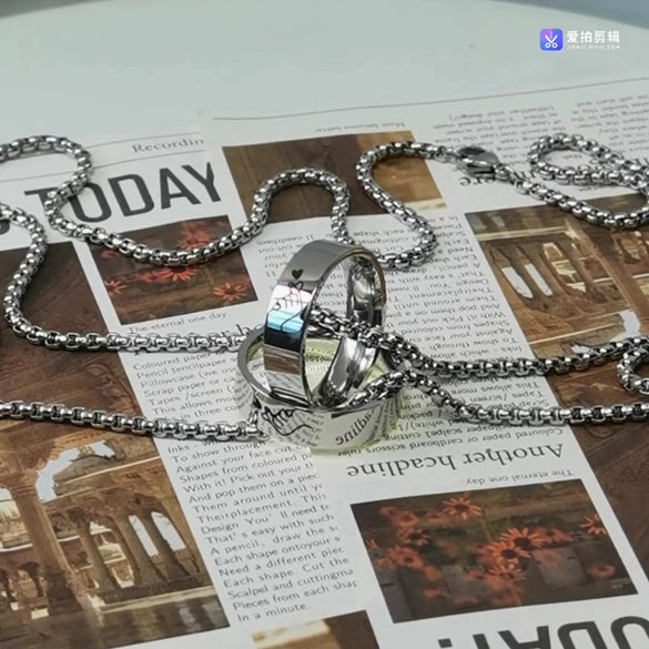 Wholesale Couple Style Stainless Steel Pendant Necklace With Pearl Chain And Polishing Treatment