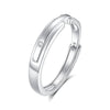 Wholesale Couple Style 925 Sterling Silver Concentric Lock Ring With Electroplating Design