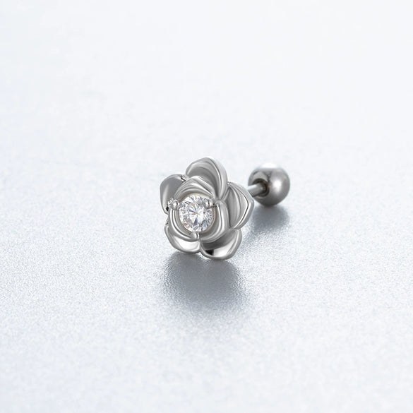 Wholesale Couple Style Titanium Steel Screw Ear Nails With Eight Hearts Eight Arrows And Animals Zodiac Pattern Zircon