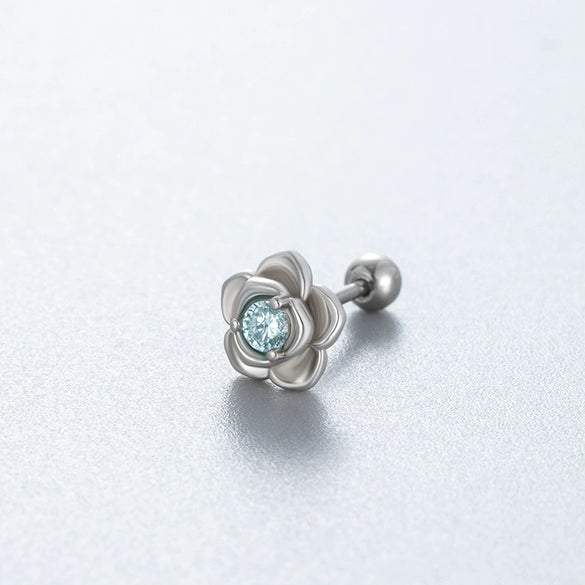 Wholesale Couple Style Titanium Steel Screw Ear Nails With Eight Hearts Eight Arrows And Animals Zodiac Pattern Zircon