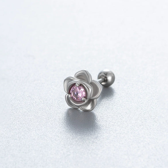 Wholesale Couple Style Titanium Steel Screw Ear Nails With Eight Hearts Eight Arrows And Animals Zodiac Pattern Zircon