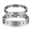 Wholesale Couple Titanium Steel Bracelet With Rhinestone And Geometric Design