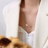 Wholesale Couple Titanium Steel 18K Gold Plated Heart Shape Ferris Wheel Pendant Clavicle Necklace For Women