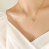 Wholesale Couple Titanium Steel 18K Gold Plated Heart Shape Ferris Wheel Pendant Clavicle Necklace For Women