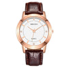 Wholesale Couple Watches With Metal Case Imitation Leather Strap And Stainless Steel Pin Buckle Round Dial