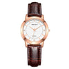 Wholesale Couple Watches With Metal Case Imitation Leather Strap And Stainless Steel Pin Buckle Round Dial