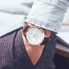 Wholesale Couple Watches With Metal Case Imitation Leather Strap And Stainless Steel Pin Buckle Round Dial