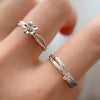 Wholesale Couple's Ring 225 Silver Flower Branch Design Electroplated