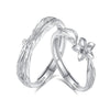Wholesale Couple's Ring 225 Silver Flower Branch Design Electroplated