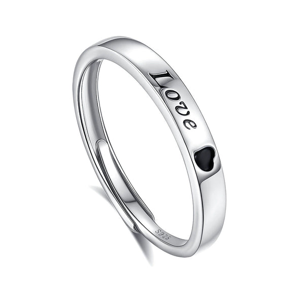 Wholesale Couple's Ring 925 Sterling Silver Heart Design Electroplated