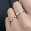 Wholesale Couple's Ring 925 Sterling Silver Heart Design Electroplated