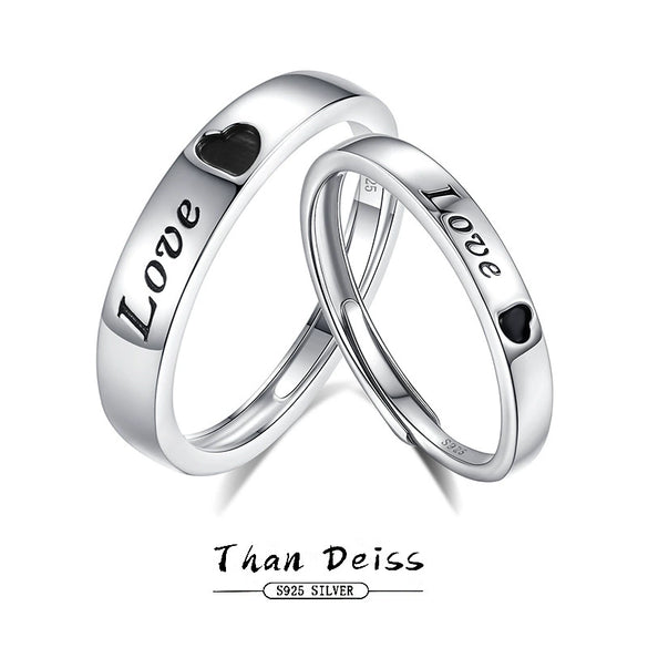 Wholesale Couple's Ring 925 Sterling Silver Heart Design Electroplated