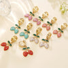 Wholesale Creamy Sweet Style Fruit Pattern Electroplated Stainless Steel Earrings For Women