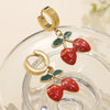 Wholesale Creamy Sweet Style Fruit Pattern Electroplated Stainless Steel Earrings For Women