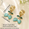 Wholesale Creamy Sweet Style Fruit Pattern Electroplated Stainless Steel Earrings For Women