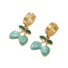 Wholesale Creamy Sweet Style Fruit Pattern Electroplated Stainless Steel Earrings For Women