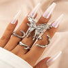 Wholesale Creative Butterfly Geometric Alloy Ring Set With Electroplating For Unisex
