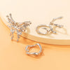 Wholesale Creative Butterfly Geometric Alloy Ring Set With Electroplating For Unisex