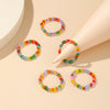 Wholesale Creative Children's Fun Candy Color Rice Bead Ring Pure Handmade Geometric Style