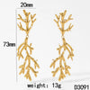Wholesale Creative Exaggerated Coral Style Geometric Stainless Steel Long Earrings With Electroplating For Women