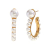 Wholesale Creative Fashion Earrings Stainless Steel 18K Gold Plated Exaggerated Pearl Question Mark Hook For Women Geometric Style Electroplated