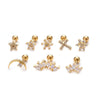 Wholesale Creative Metal Earrings With Inlaid Zircon And Flower Pattern
