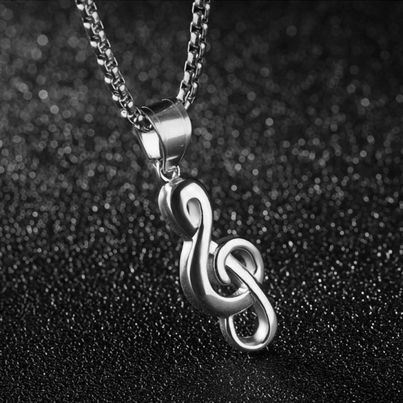 Wholesale Creative Music Symbol Small Commodity Necklace Alloy Titanium Steel Electroplated Unisex