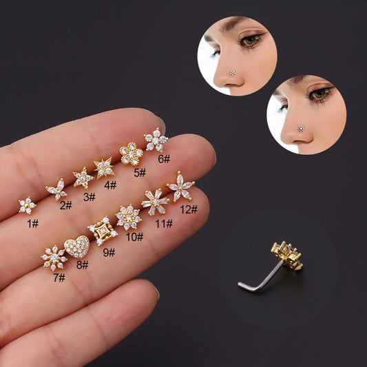 Fashion Flower Metal Plating Nose Ring