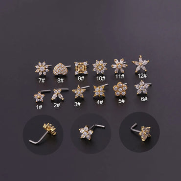 Fashion Flower Metal Plating Nose Ring