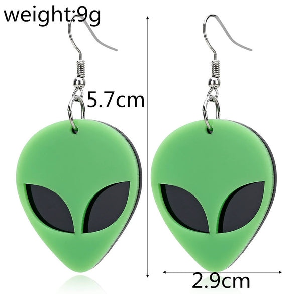 Wholesale Creative Novelty Exaggerated Alien Acrylic Earrings With Cartoon Characters