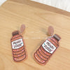 Wholesale Creative Painted Printing Pink Bottle Exaggerated Acrylic Earrings For Women
