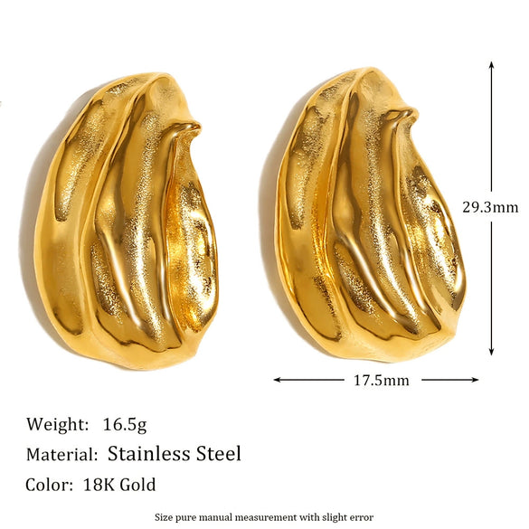 Wholesale Creative Personality Stainless Steel 18K Gold Plated Geometric Fashion Drop Earrings For Women