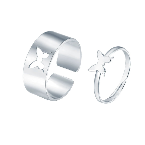 Wholesale Creative Punk Couple Ring Set Alloy Electroplated Peach Ring