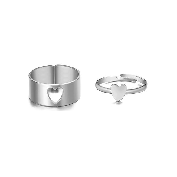 Wholesale Creative Punk Couple Ring Set Alloy Electroplated Peach Ring