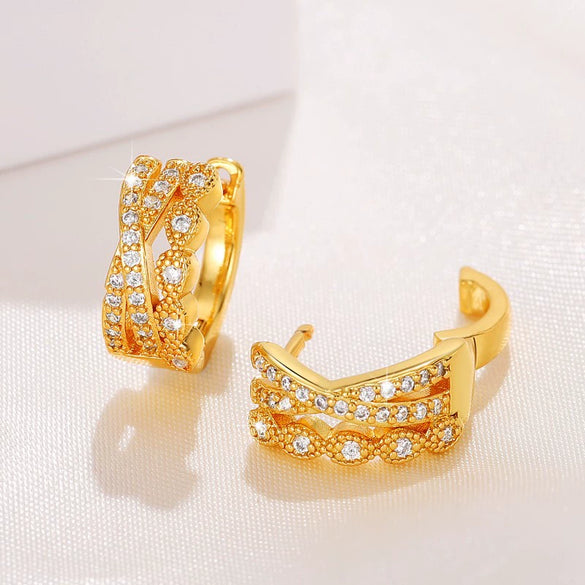 Wholesale Cross Earrings Copper Geometric Zircon Style For Women