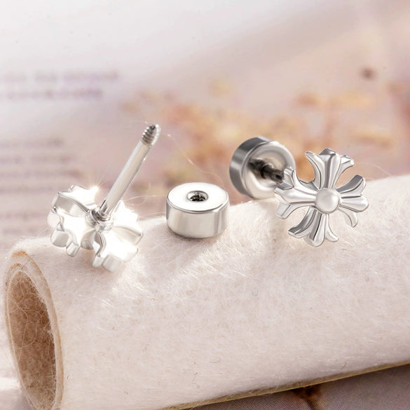 Wholesale Cross Earrings Copper Titanium Steel Electroplated Unisex