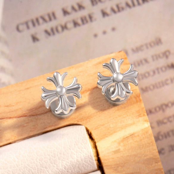 Wholesale Cross Earrings Copper Titanium Steel Electroplated Unisex