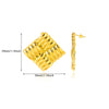 Wholesale Cross Earrings Stainless Steel Gold Plated Geometric Square Striped Jewelry Unisex