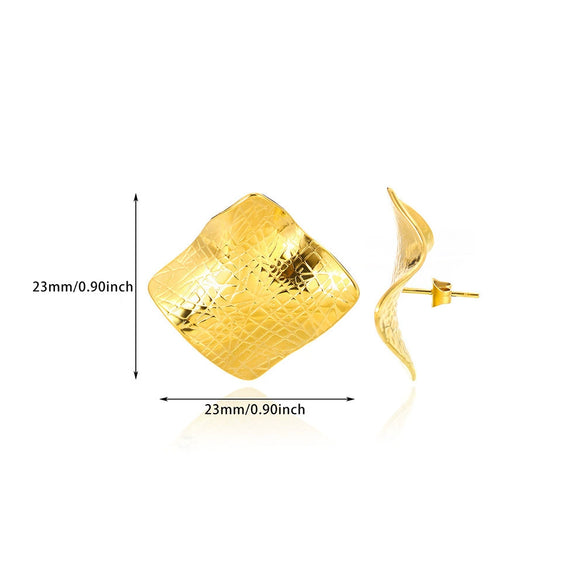 Wholesale Cross Earrings Stainless Steel Gold Plated Geometric Square Striped Jewelry Unisex