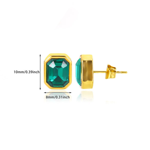 Wholesale Cross Earrings Stainless Steel Gold Plated Geometric Square Striped Jewelry Unisex